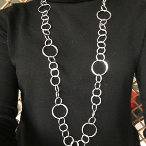 Hammered Sterling Silver Ring Necklace